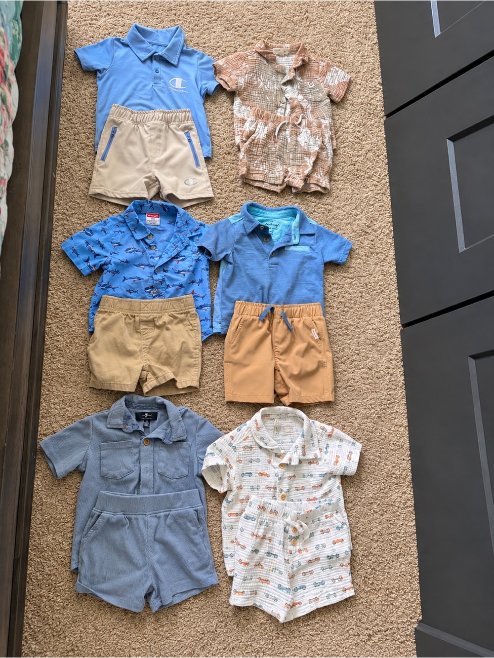 12M Baby Boy Clothes Bundle 6 Outfits Champion Wrangler & More